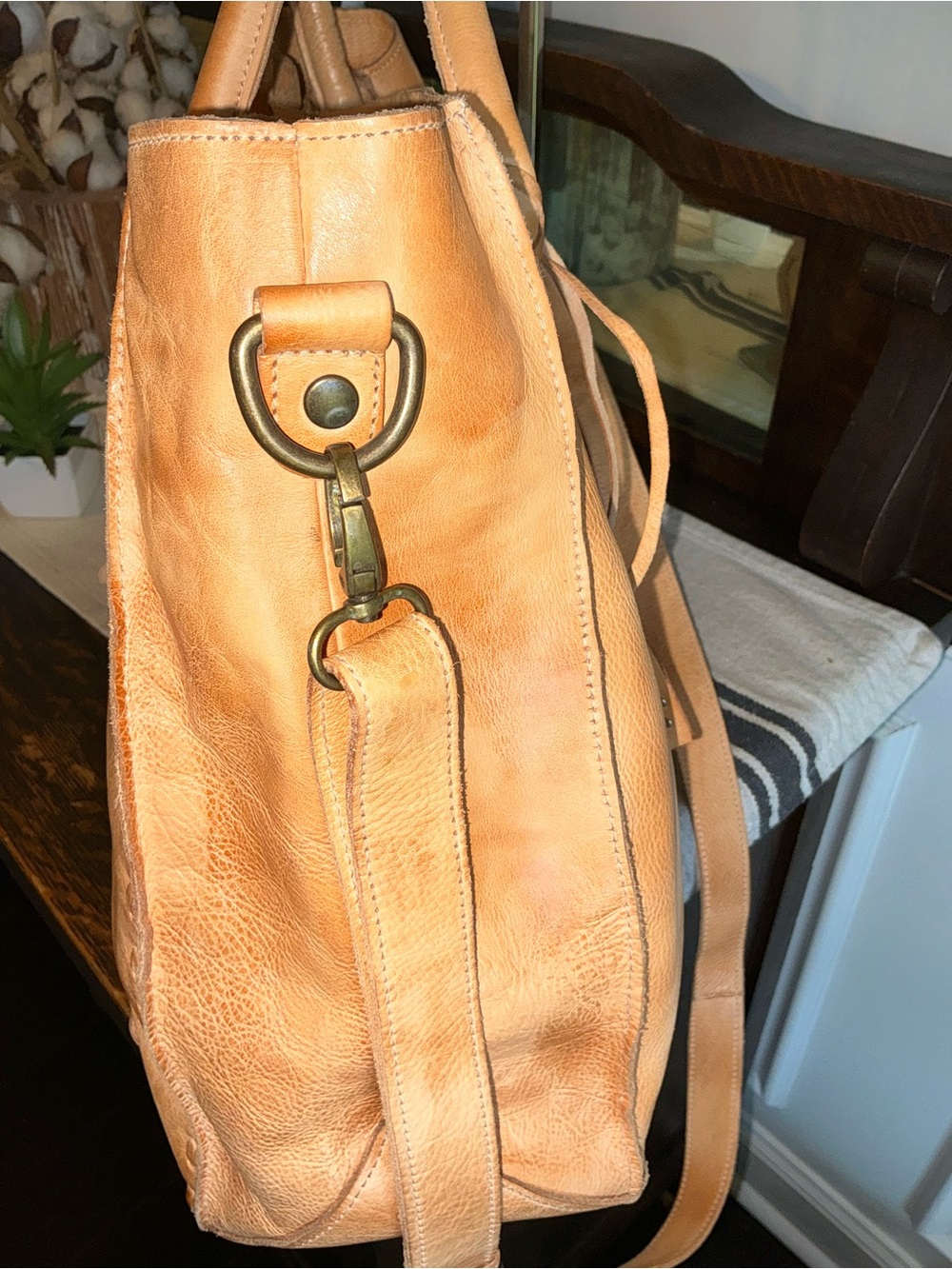 Bed Stu Tan Leather Tote Bag - Picture 8 of 16